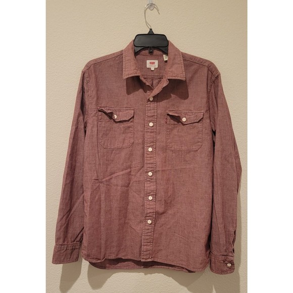 Levi's Men's LARGE Washed Red/Distressed Red Button Down Long Sleeve Shirt - Picture 1 of 8